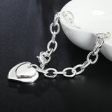 925 Silver Double Heart Bracelet for Women