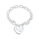 925 Silver Double Heart Bracelet for Women