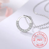 925 Silver Crystal Pendant Necklace Women's Jewelry Gift