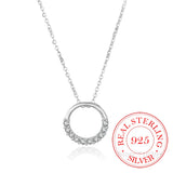 925 Silver Crystal Pendant Necklace Women's Jewelry Gift