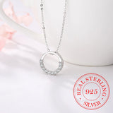 925 Silver Crystal Pendant Necklace Women's Jewelry Gift