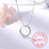 925 Silver Crystal Pendant Necklace Women's Jewelry Gift
