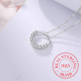 925 Silver Crystal Pendant Necklace Women's Jewelry Gift