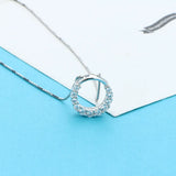 925 Silver Crystal Necklace Pendant Jewelry Collar