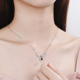 925 Silver Zirconia Angel Wings Necklace