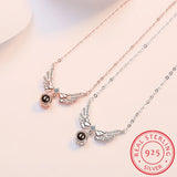 925 Silver Zirconia Angel Wings Necklace