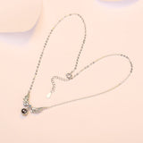 925 Silver Zirconia Angel Wings Necklace