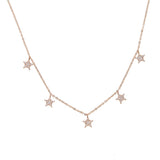 925 Sterling Silver Star Pendant Choker Necklace for Women