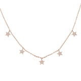 925 Sterling Silver Star Pendant Choker Necklace for Women
