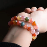Colorful Jade Bead Bracelet Crystal Jewelry for Women
