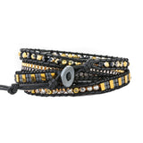 Stainless Steel Hematite Bracelet Unisex 5 Wraps Box Chain