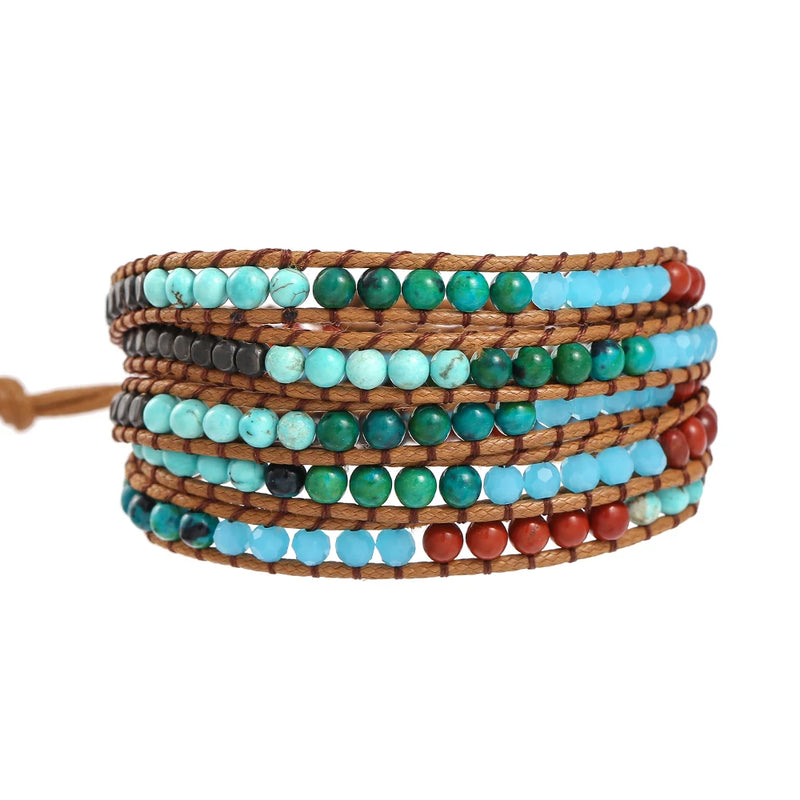 Boho Woven Stone Bracelet Jewelry for Women