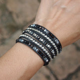 Boho Handwoven Unisex Crystals 5 Strand Bracelet