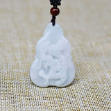Burma Jade Dragon Pendant Lucky Amulet Jade stone ShengXiao Long Necklace