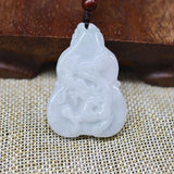 Burma Jade Dragon Pendant Lucky Amulet Jade stone ShengXiao Long Necklace