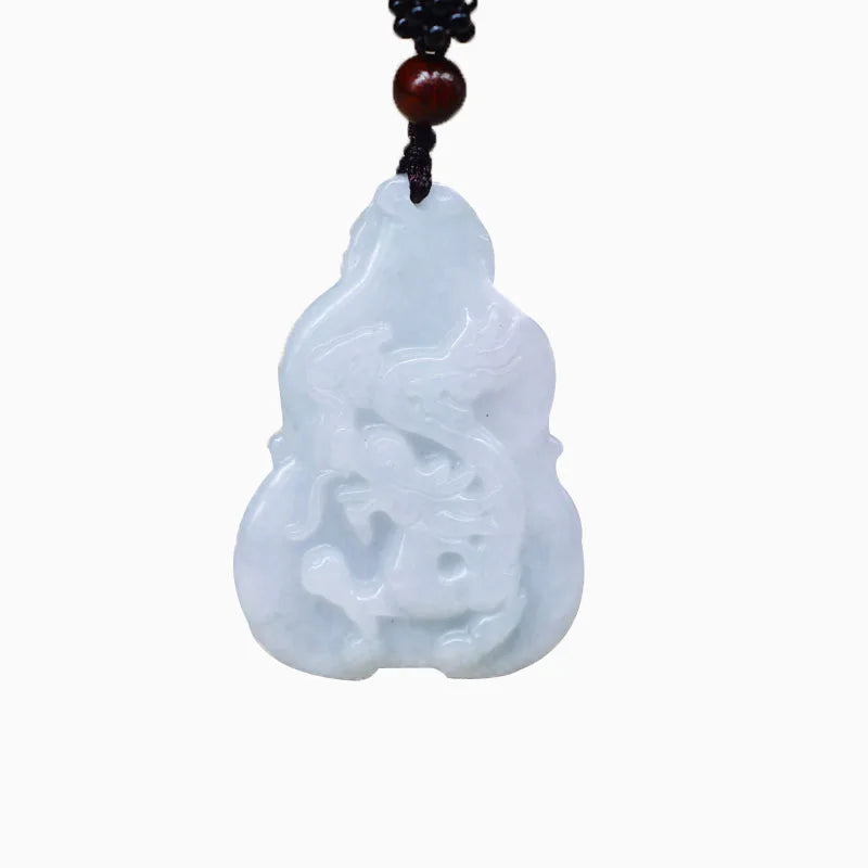 Burma Jade Dragon Pendant Lucky Amulet Jade stone ShengXiao Long Necklace