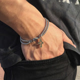 Stainless Steel Double Box Link Bracelet for Men