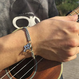 Stainless Steel Double Box Link Bracelet for Men