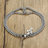 Stainless Steel Double Box Link Bracelet for Men