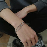 Stainless Steel Double Box Link Bracelet for Men
