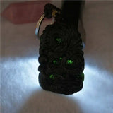 Chinese Green Nephrite Lucky Dragon Keychain Necklace Set