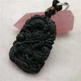 Chinese Green Nephrite Lucky Dragon Keychain Necklace Set
