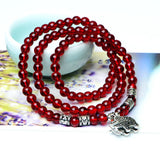 Crystal Bracelet with Garnet Auspicious Silver Inlay Jade Jewelry