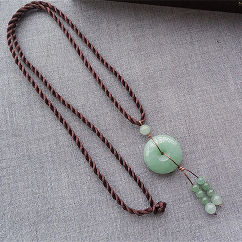 Dongling Jade Safety Buckle Sweater Chain Nephrite Jade Necklace Pendant