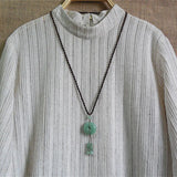 Dongling Jade Safety Buckle Sweater Chain Nephrite Jade Necklace Pendant