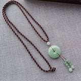 Dongling Jade Safety Buckle Sweater Chain Nephrite Jade Necklace Pendant