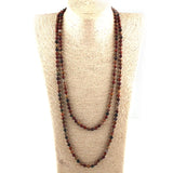 6mm Semi Precious Stone Beads Necklace 150cm Long