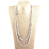6mm Semi Precious Stone Beads Necklace 150cm Long
