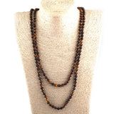 6mm Semi Precious Stone Beads Necklace 150cm Long