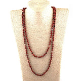 6mm Semi Precious Stone Beads Necklace 150cm Long