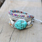 Boho Turquoise Stone Wrap Bracelet