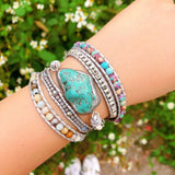 Boho Turquoise Stone Wrap Bracelet