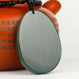 Hand Carved XinJiang HeTian Nephrite Jade Guan Yin Buddha Pendant Necklace