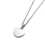 Heart Necklace Stainless Steel Pendant Women's Gift