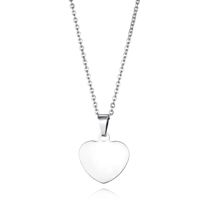 Heart Necklace Stainless Steel Pendant Women's Gift