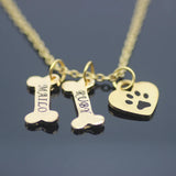 Personalized Drop Heart Pendant Necklace Stainless Steel