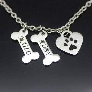 Personalized Drop Heart Pendant Necklace Stainless Steel
