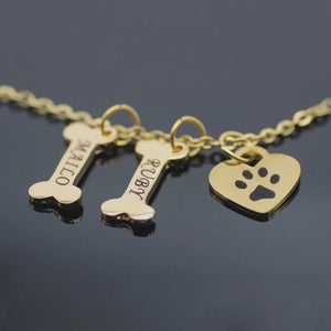 Personalized Drop Heart Pendant Necklace Stainless Steel
