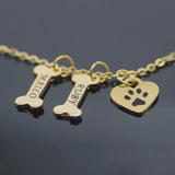 Personalized Drop Heart Pendant Necklace Stainless Steel