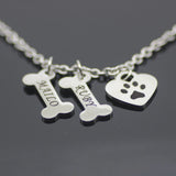 Personalized Drop Heart Pendant Necklace Stainless Steel