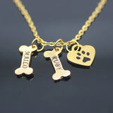 Personalized Drop Heart Pendant Necklace Stainless Steel