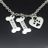 Personalized Drop Heart Pendant Necklace Stainless Steel