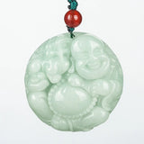 Burmese Jade Maitreya Buddha Pendant Lucky Amulet Necklace