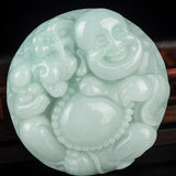 Burmese Jade Maitreya Buddha Pendant Lucky Amulet Necklace