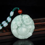Burmese Jade Maitreya Buddha Pendant Lucky Amulet Necklace