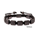 Men's CZ Pave Square Beaded Bracelet